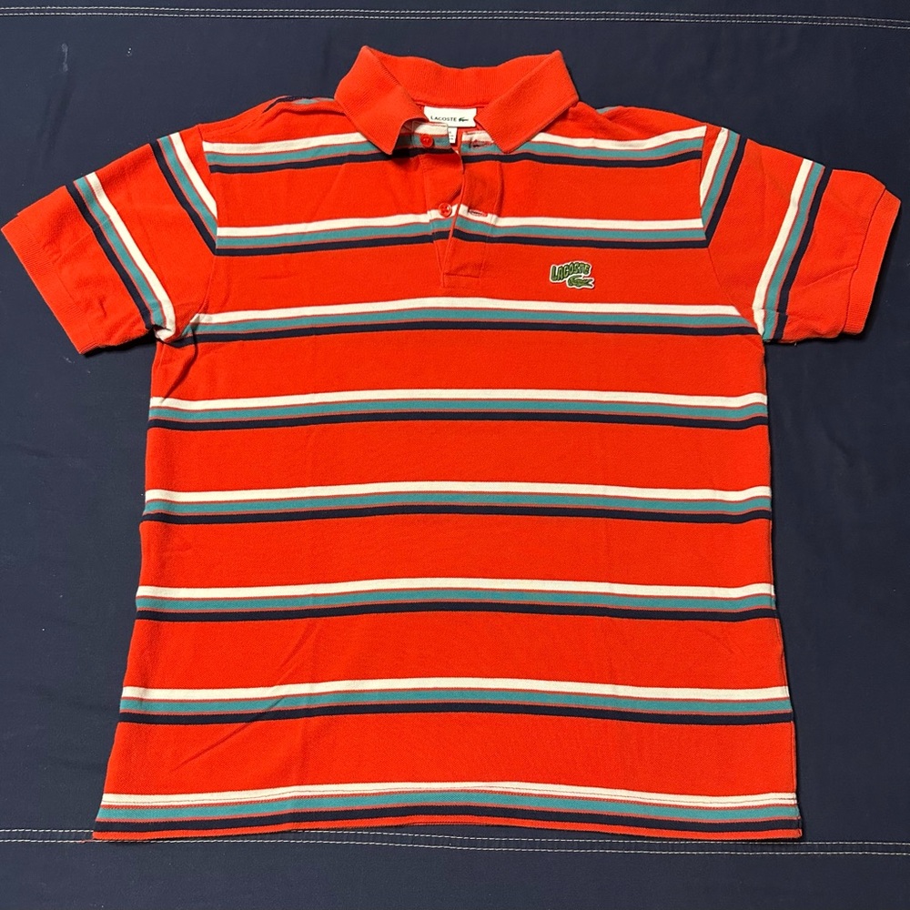 Lacoste Kids Red Striped Polo Shirt